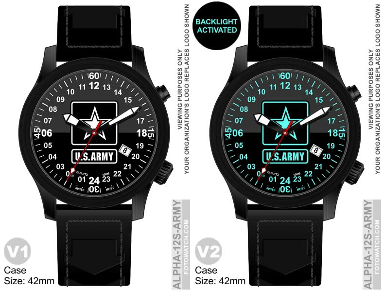 Army 24 Hour Military Custom Award Watch with Back Light