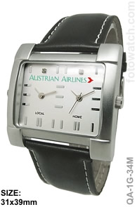 Stainless Steel Dual Time Logo Watch qa-1G-34M