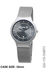 Mens IP Silver Plated Titanium Corporate Watch qa-1G-54MTI