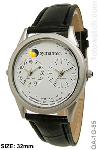 Stainless Steel Dual Time Logo Watch qa-1G-85